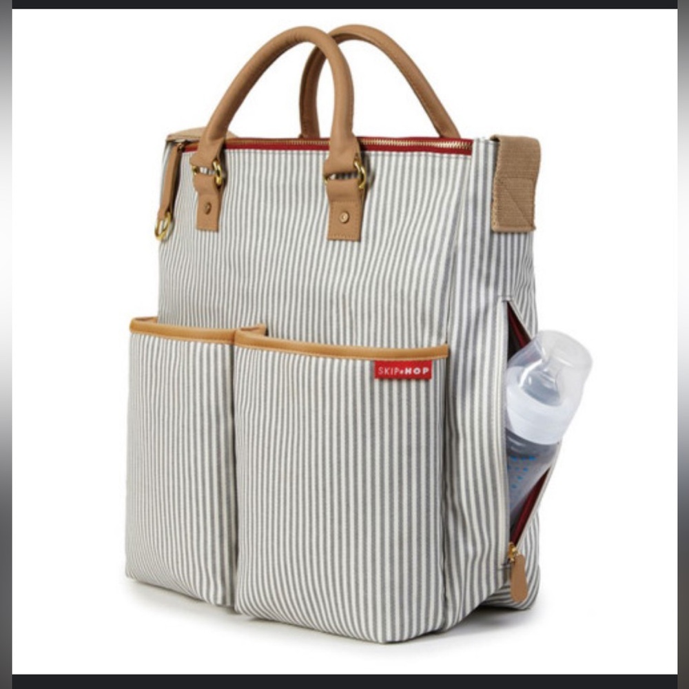 Skip Hop Duo Edition Diaper Bag - Gray Stripe